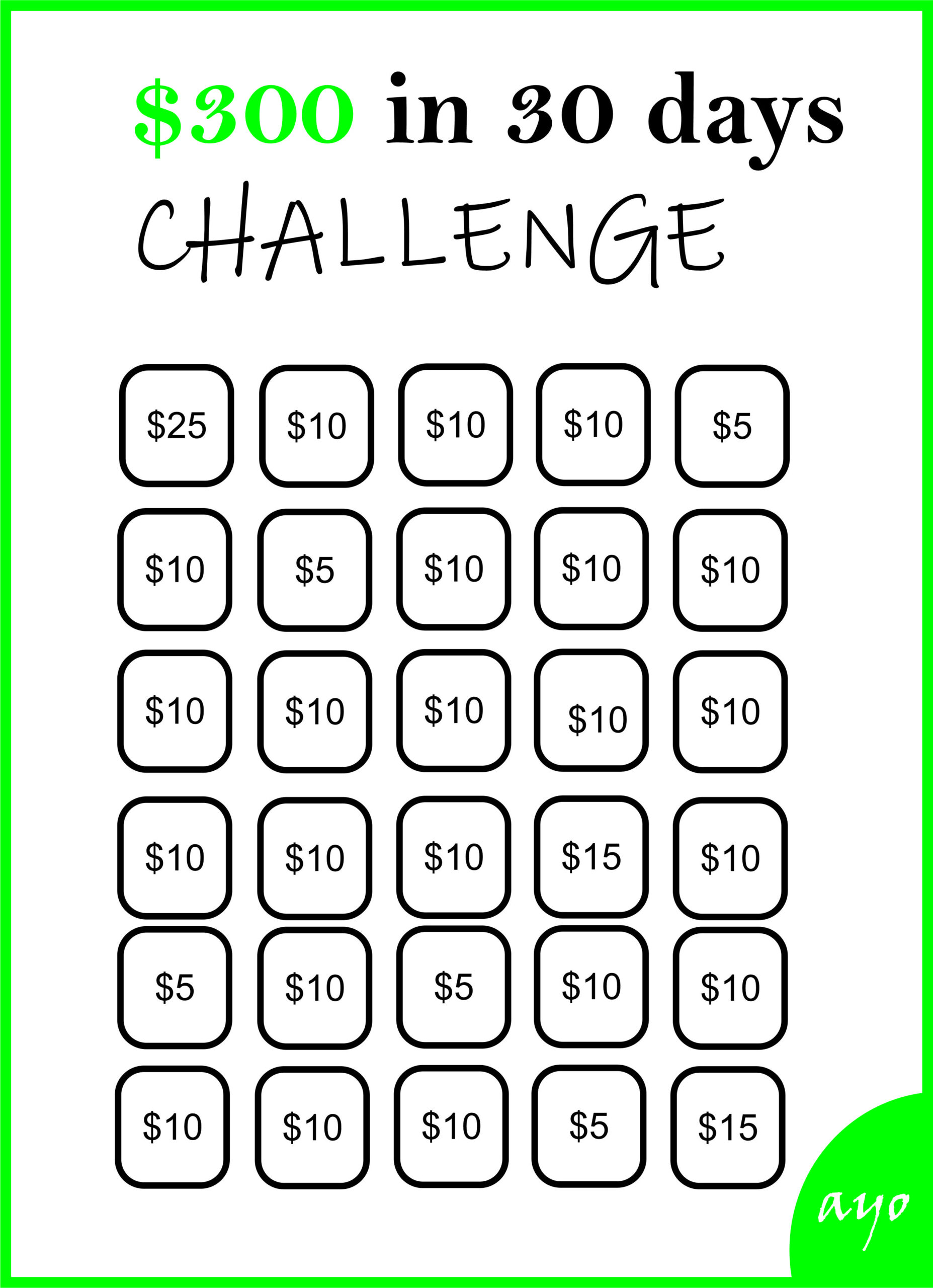 300 Saving Challenge Tracker